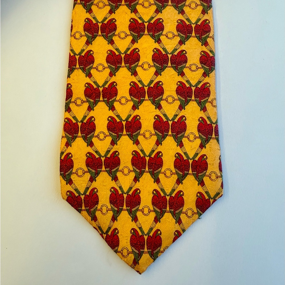 Paul Fredrick silk tie with Parrots